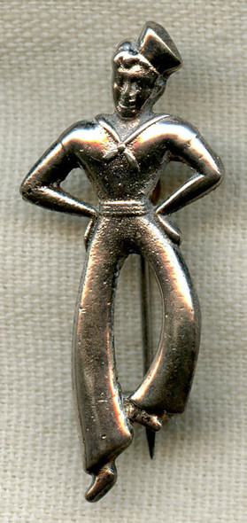 WWII Sterling Silver Sailor Sweetheart Pin