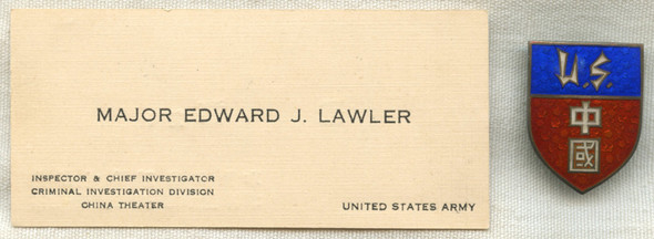 WWII CBI US Army CID Chief Investigator Grouping of Major Edward J. Lawler