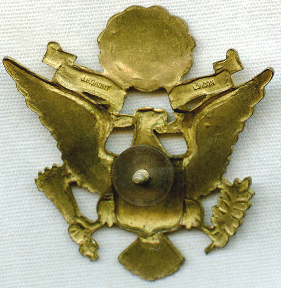 Nice WWII Gaunt-Made US Army Officer Cap Badge