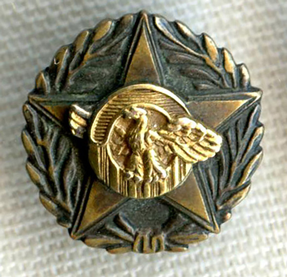 Rare Combination WWI AND WWII Discharge Pin in Sterling and Gold Fill