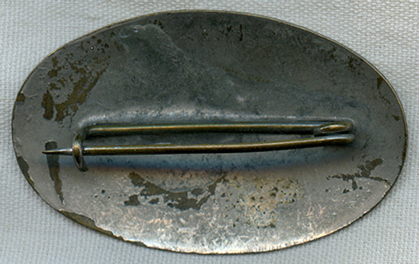 Simple Hand Stamped 1880s -  1890s "Stock" Oval Police Badge from New England