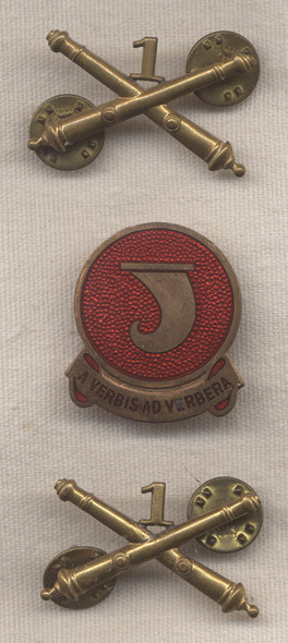 US Army 1st Division German-Made (Poellath) DI and Collar Brass