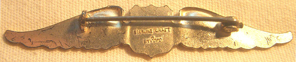 Pretty WWII USAAF Sterling Sweetheart Wing by Coro
