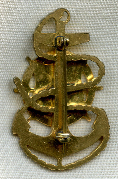 Extremely Rare WWII US Army Transportation Service Chief Petty Officer (CPO) Hat Badge