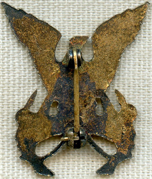 Rare Late WWII US Army Transportation Service Officer's Hat Badge - Overseas Cap Size