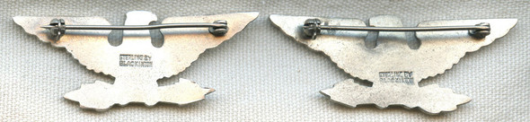 Fabulous Pair of Oversized WWII US Army Colonel "War Eagles" in Sterling by Blackinton