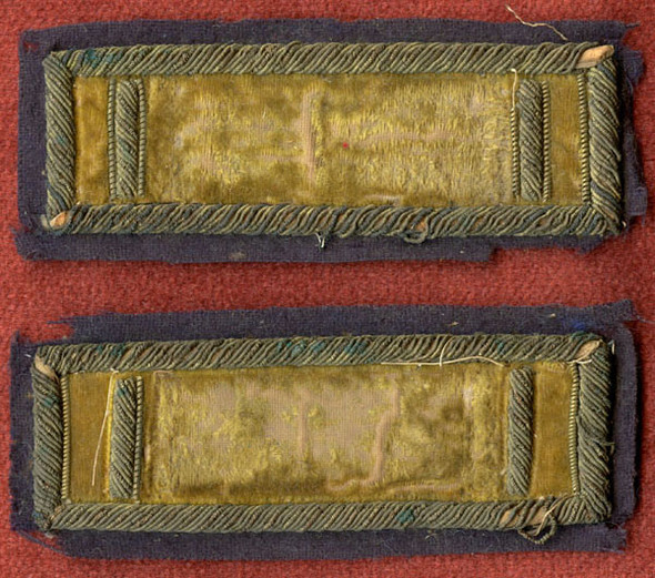 Pair of Indian Wars Cavalry 1st or 2nd Lieutenant Rank Straps in Velvet, Wool & Bullion