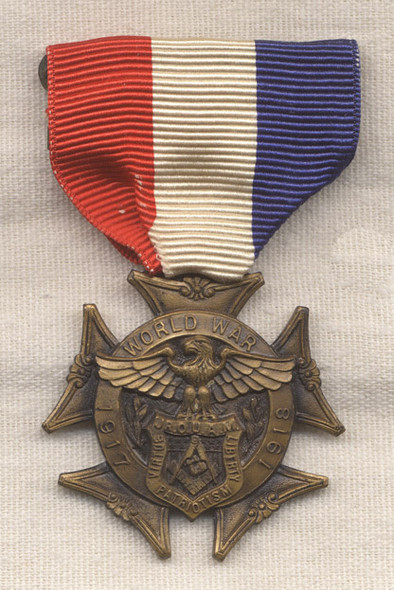 WWI Service Medal from NJ State Council Junior OUAM (Order of United American Mechanics)