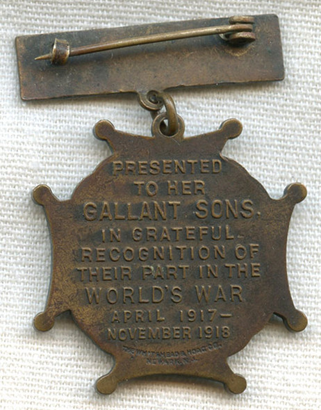 WWI Service Medal from Buncombe County, North Carolina