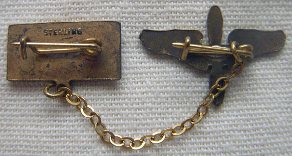 Sterling WWII USAAF Son-in-Service Chained Pin