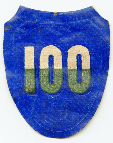 Printed, Painted French Made US Army 100th Infantry Division Shoulder Patch