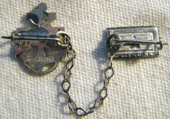 Sterling WWII USN Chief Petty Officer Son-in-Service Pin
