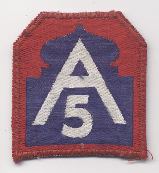 WWII Italian-Made Bevo-Weave Shoulder Patch for US 5th Army