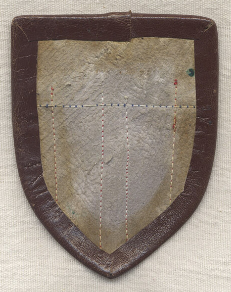 Beautifully Finished WWII Chinese-Made Leather Shoulder Patch Worn by P-38 Fighter Pilot