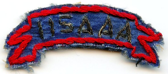 Rare WWII French/Belgian/Luxembourg Made Shoulder Tab 115th Anti-Aircraft Artillery Gun Bn