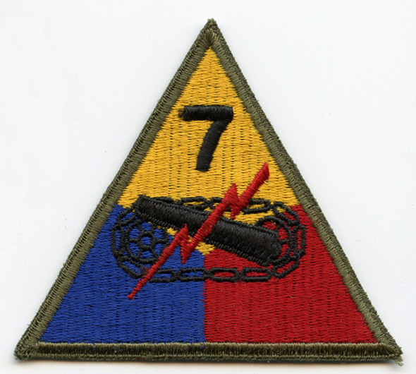 WWII US Army 7th Armored Division (Lucky Seventh) Shoulder Patch