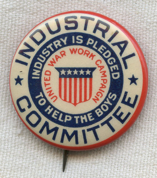 WWI United War Worker Campaign Industrial Committee Member Badge