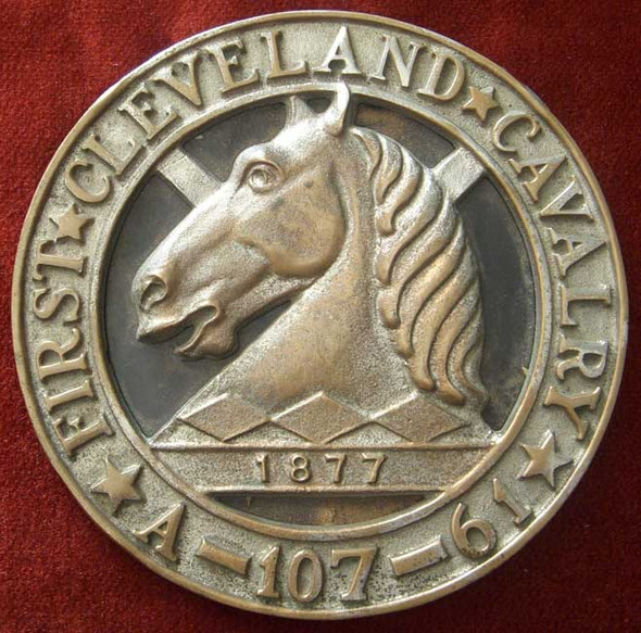 Great 1920s 1st Cleveland Cavalry (Troop A 107th Cavalry "Black Horse") Saddle Blanket Badge