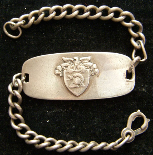 Great Engraved World War I USMA West Point Sterling Silver Bracelet