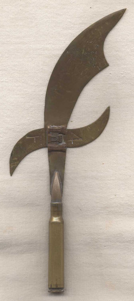 Great WWI US Army "F" Co. 4th Engineers 4th Division 3rd Army "Trench Art" Letter Opener