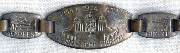 1944 GI Souvenir of Italy Bracelet - "Been There Look"!