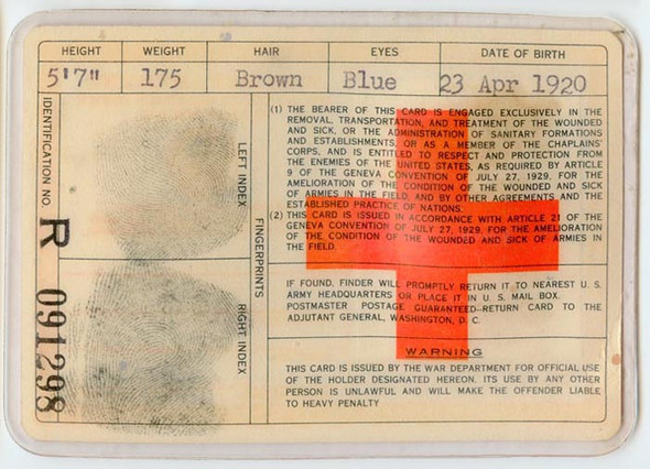 WWII Combat Medic Grouping with Photos, Dog Tag & Rare Medic ID Badge