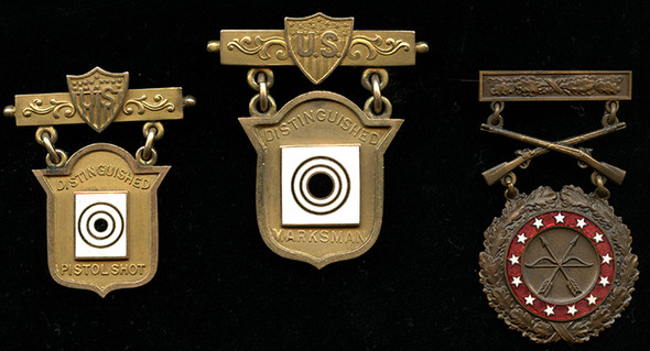 RARE 1920Õs 14K Distinguished Marksman Medal Group with President Coolidge Letter