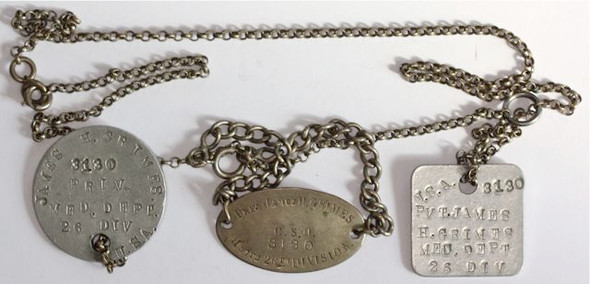 Interesting Set of WWI Dog Tags and Discharge Document to Pvt. James H. Grimes, Med. Dept.