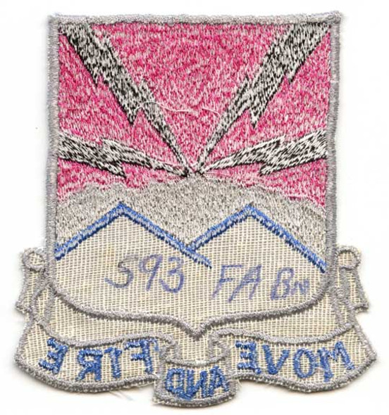 Mid-1950s Large German-Made US Army 593rd Field Artillery Battalion Pocket Patch