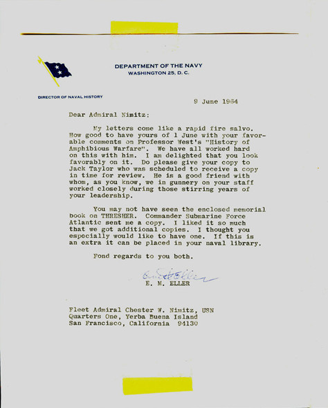 USS Thresher SSN-593 Memorial Book (1st Edition) from Admiral Nimitz' Personal Library