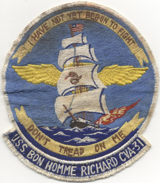 1950s Japanese-Made USS Bon Homme Richard CVA-31 Aircraft Carrier Jacket Patch