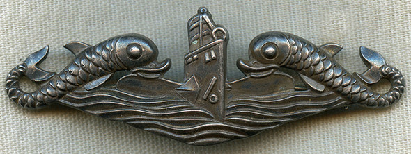 Beautiful, Rare 'Unofficial' WWII USN CPO Sub Dolphins by H&H