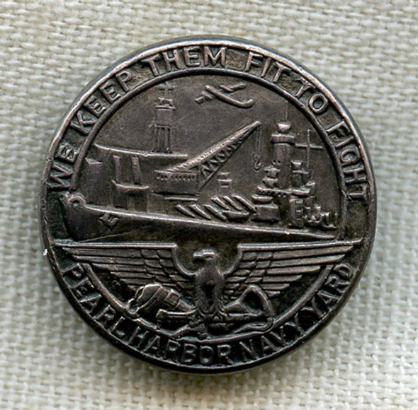 Great WWII Pearl Harbor Navy Yard Worker's Lapel Badge in Sterling NO LONGER AVAILABLE
