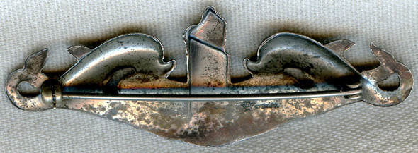 Beautiful, Rare WWII US Navy CPO Sub Dolphins Sterling by H&H