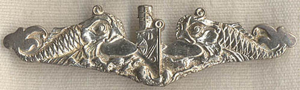 Sterling WWII CPO Dolphins Pin