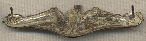 Korean War Period US Navy CPO Sub Dolphin Badge by Gemsco