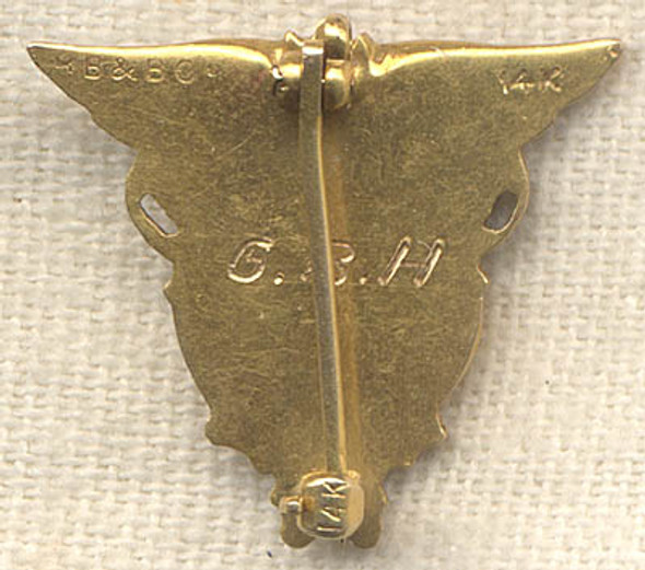 14K Gold USNA Annapolis 1946 Class Pin of Glyde Brewer Hannah