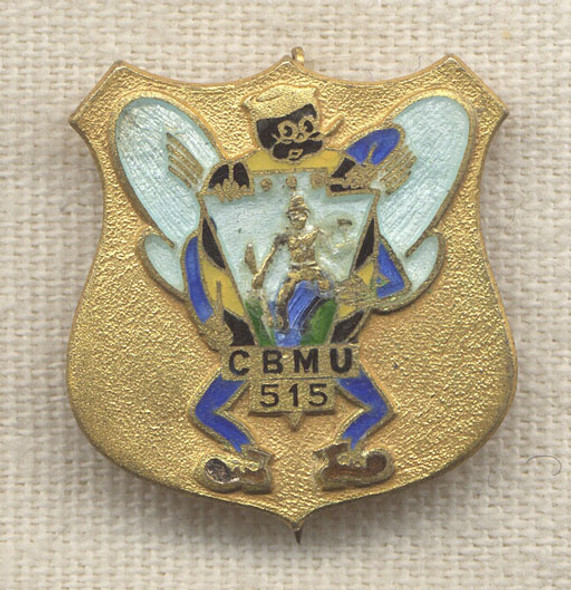 Sterling WWII 515th Mobile Construction Battalion "Seabees" Pin