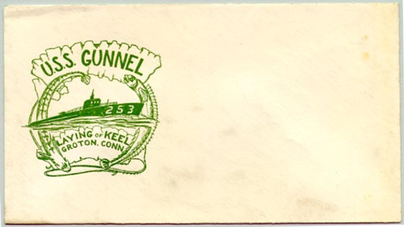 WWII USS Gunnel SS253 Keel Laid Postal Cover