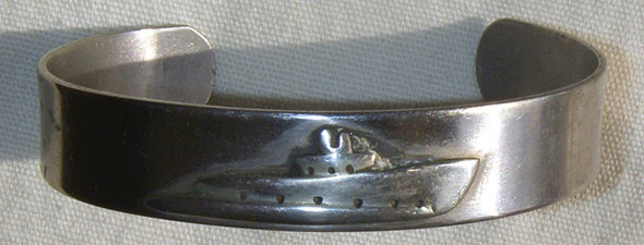 WWII Portsmouth Naval Ship Yard-Made Patriotic Sub Bracelet for War Worker or Crew Member