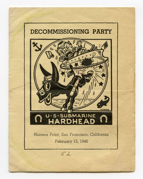1946 USS Hardhead SS-365 Decommissioning Party Booklet