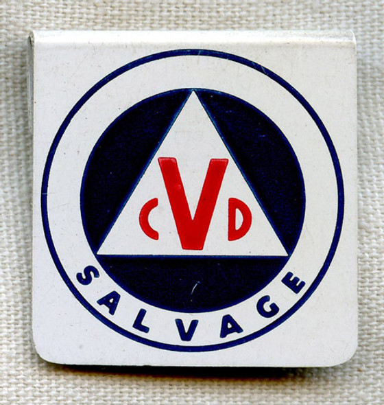 Rare WWII Civil Defense Salvage Badge
