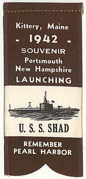 1942 Submarine Launch Ribbon USS Shad SS-235
