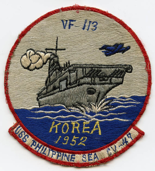 Very Cool Korean War US Navy VF-113 USS Philippines Sea Jacket Patch