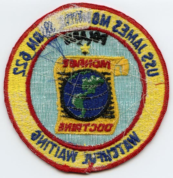 Late 1960s USS James Monroe (SSBN-622) Submarine Patch