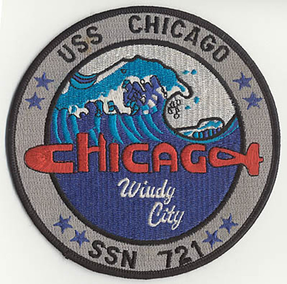 Nice Ca. 1980s-1990s USS Chicago SSN 721 Patch
