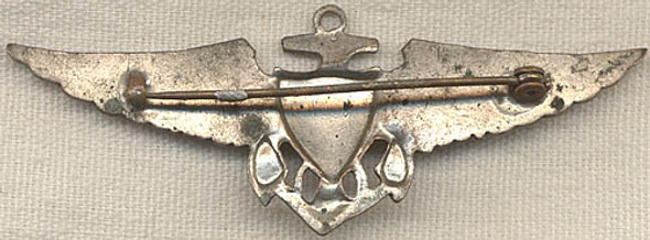Rare Mid-Late 1930s US Navy Observer & UNOFFICIAL Enlisted Pilot Wing in Plated Brass