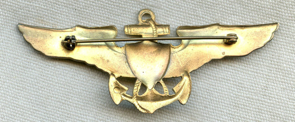 Beautiful 1930s USN Pilot Wing Large Anchor Variation with Nice Wear