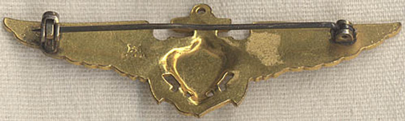 WWII USN Pilot Wing by H+H with Scarce Mark