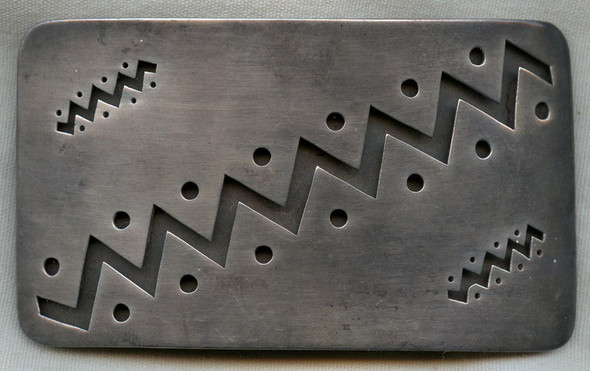 Large & Boldly Decorated Sterling 1940s-1950s Taxco Belt Buckle by Garcia Bros.